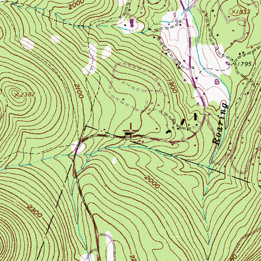 Topographic Map of Killington Basin Ski Center, VT