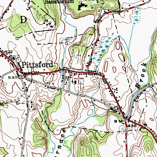 Topographic Map of Lothrop School, VT