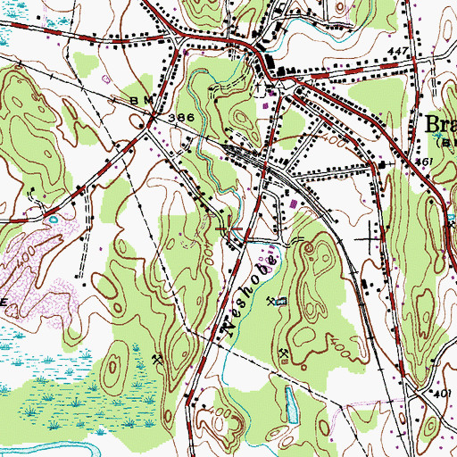 Topographic Map of Maple Street Cemetery, VT
