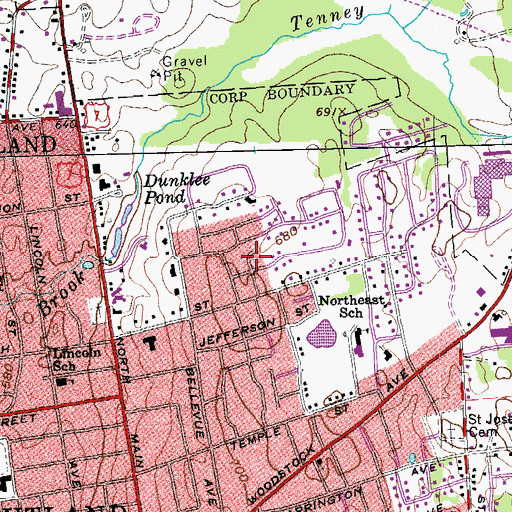 Topographic Map of Marolin Acres, VT