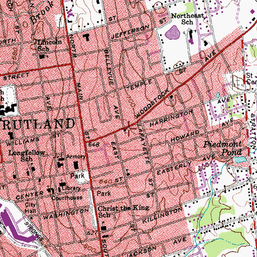 Topographic Map of Messiah Lutheran Church, VT