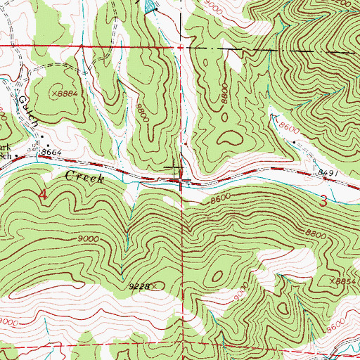 Topographic Map of Stevens Gulch, CO
