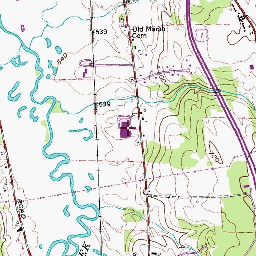 Topographic Map of Mill River Union High School, VT