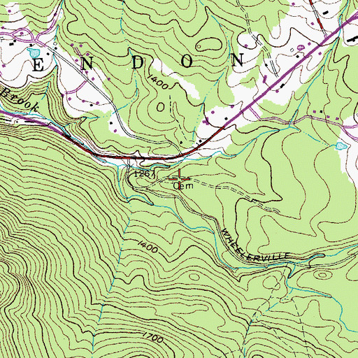Topographic Map of Mountain Cemetery, VT