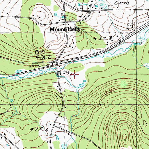 Topographic Map of Mount Holly Elementary School, VT