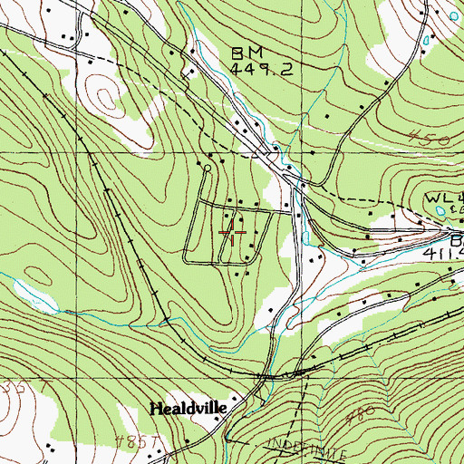 Topographic Map of Mount Holly Heights, VT