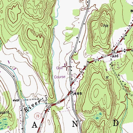 Topographic Map of Neshobe Golf Course, VT