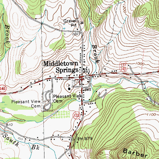 Topographic Map of Old Cemetery, VT