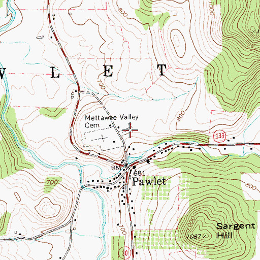 Topographic Map of Old Cemetery, VT