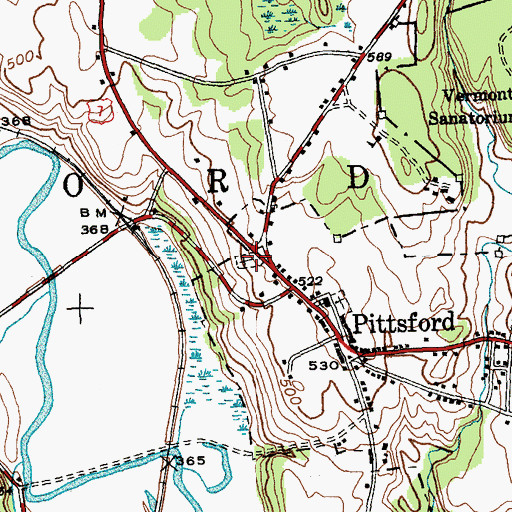 Topographic Map of Old Cemetery, VT