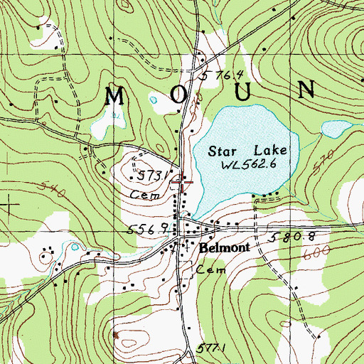 Topographic Map of Old Mechanicsville Cemetery, VT