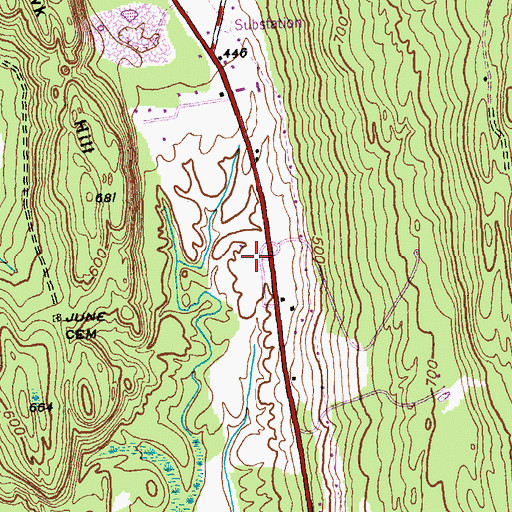 Topographic Map of Otter Valley Union High School, VT