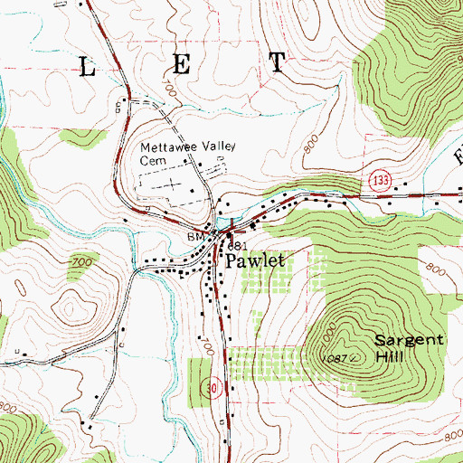 Topographic Map of Pawlet Community Church, VT