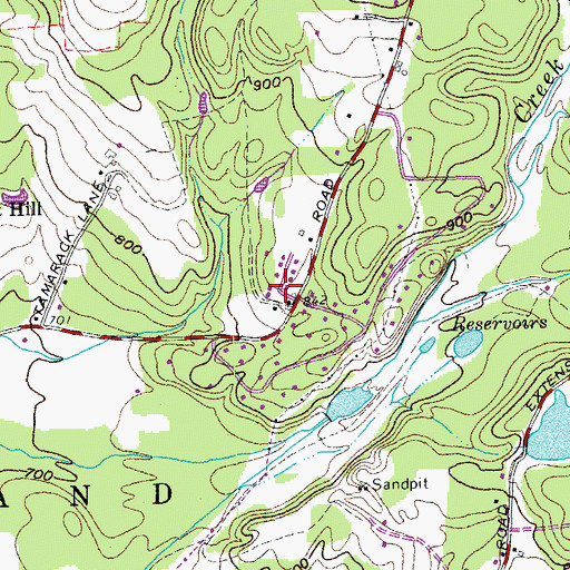Topographic Map of Pinecrest Acres, VT