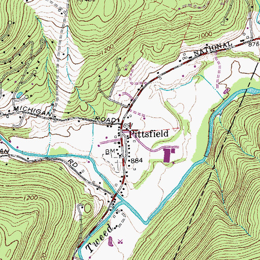 Topographic Map of Pittsfield Post Office, VT