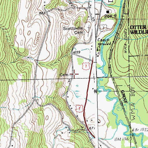 Topographic Map of Quaker - Nichols Farm Cemetery, VT