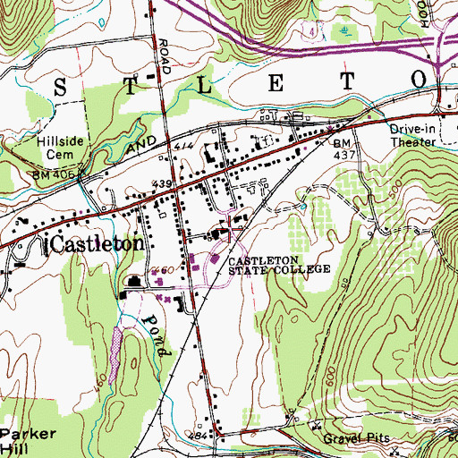 Topographic Map of Rutland County Grammar School (historical), VT