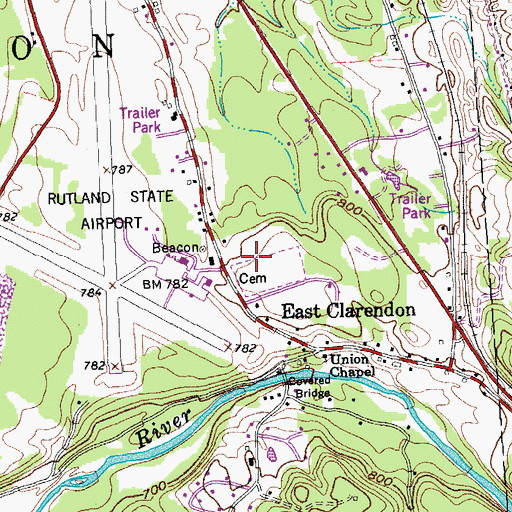 Topographic Map of Rutland Jewish Cemetery, VT