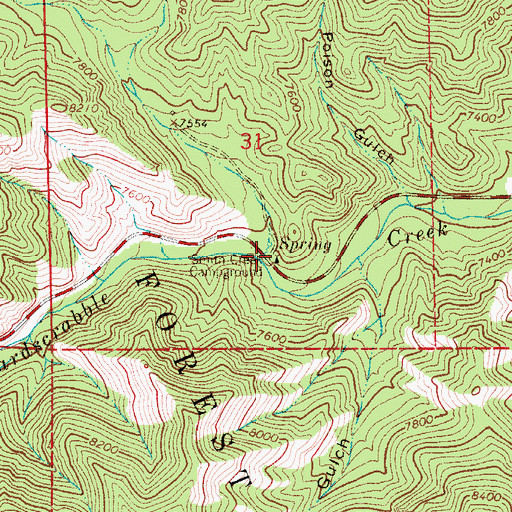 Topographic Map of Smith Creek Campground, CO
