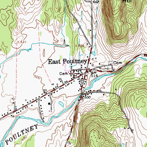 Topographic Map of Saint John Cemetery, VT