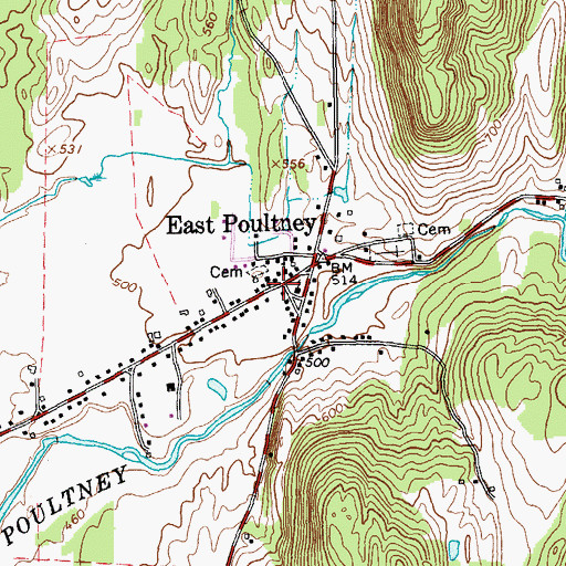 Topographic Map of Saint John Episcopal Church, VT