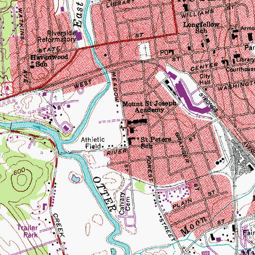 Topographic Map of Saint Josephs Convent, VT