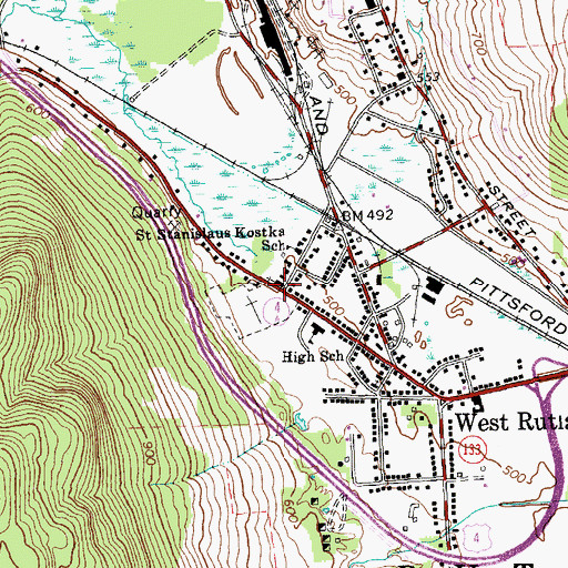 Topographic Map of Saint Stanislaus Kostka Catholic Church, VT