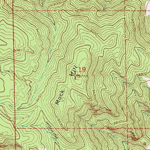 Topographic Map of Mock Hill, CO