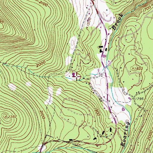 Topographic Map of Sherburne Elementary School, VT