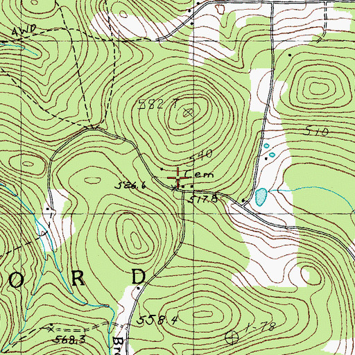 Topographic Map of Sugar Hill Cemetery, VT