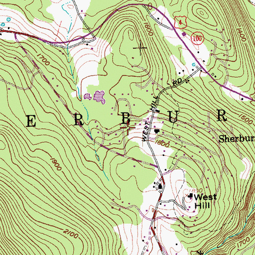 Topographic Map of The Woods, VT