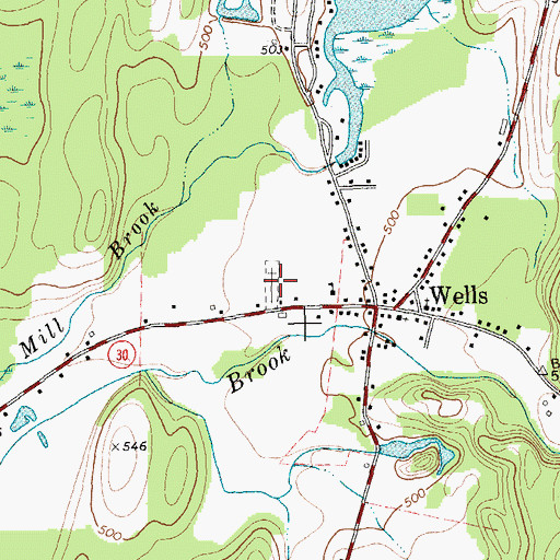 Topographic Map of Town Cemetery, VT