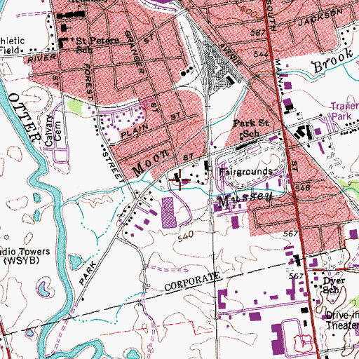 Topographic Map of Vermont Achievement Center, VT