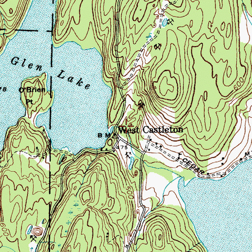 Topographic Map of Vermont State History Trail, VT