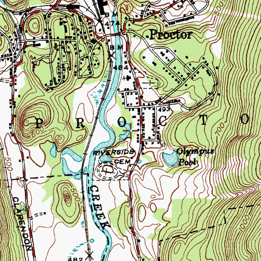 Topographic Map of Warner Cove, VT