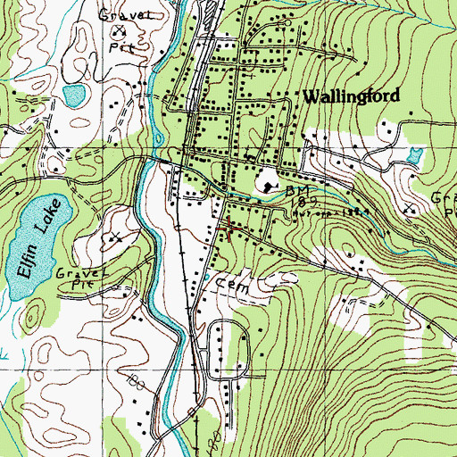 Topographic Map of Wallingford Congregational Church, VT