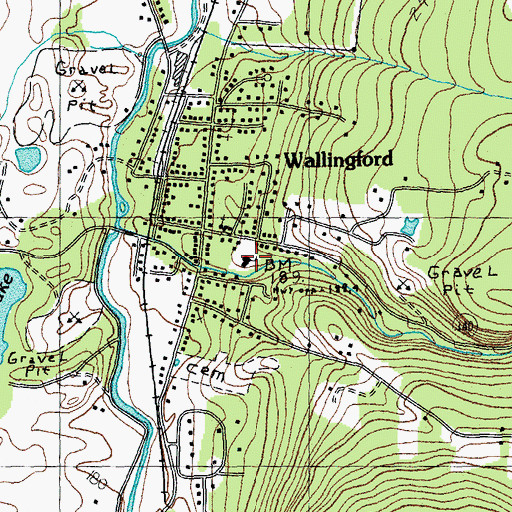 Topographic Map of Wallingford Village School, VT