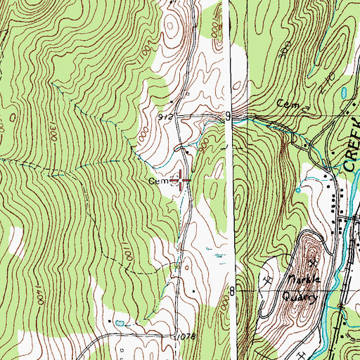 Topographic Map of West Hill Cemetery, VT