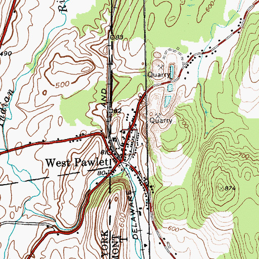 Topographic Map of West Pawlet School, VT