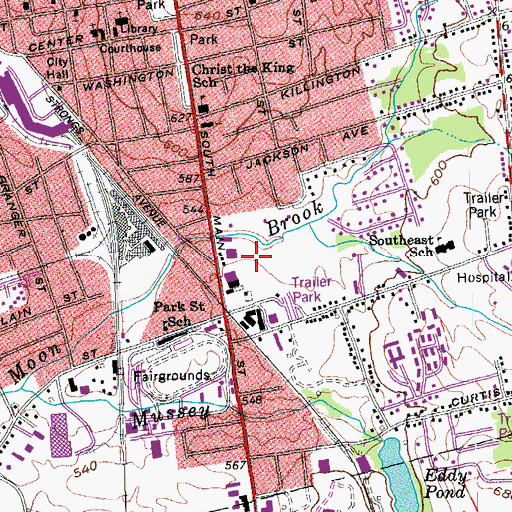 Topographic Map of Whites Playground, VT