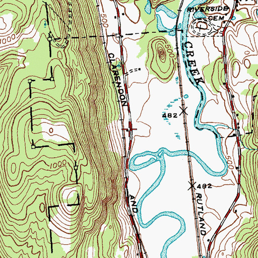Topographic Map of Wilson Castle, VT