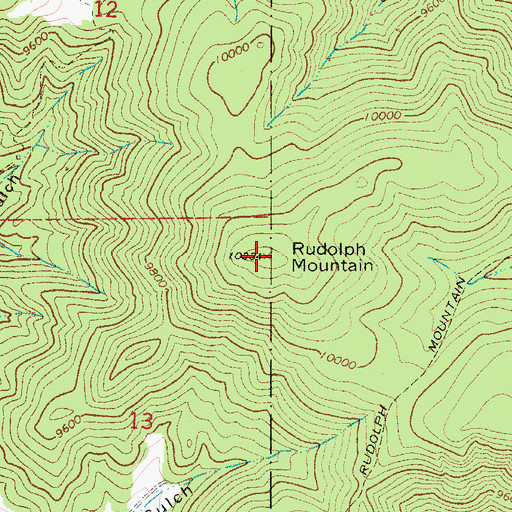 Topographic Map of Rudolph Mountain, CO
