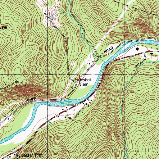 Topographic Map of Abbott Cemetery, VT