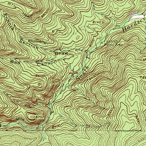 Topographic Map of Bad Canyon, CO