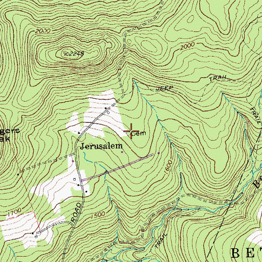 Topographic Map of Angell Cemetery, VT