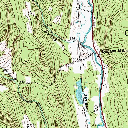 Topographic Map of Bailey Mills School (historical), VT