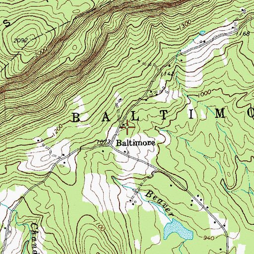 Topographic Map of Baltimore School (historical), VT