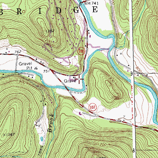 Topographic Map of Betsy Bartlett Grave, VT