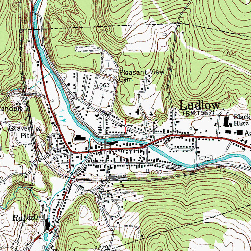 Topographic Map of Black River Academy (historical), VT