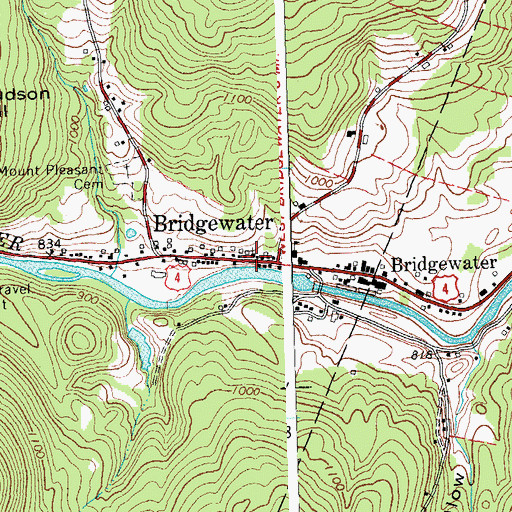 Topographic Map of Bridgewater Congregational Church, VT